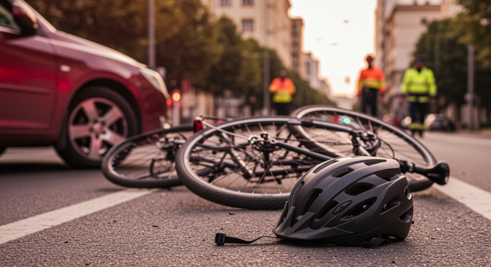 33-latek zniszczył BMW i jechał rowerem po alkoholu